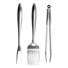 Set Bbq Espatula Pinza Y Tenedor Blackbull Antideslizante