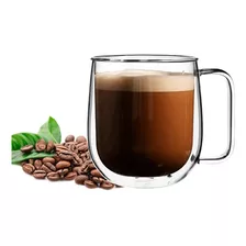 Taza De Cafe Te 230ml Vidrio Con Asa Doble Capa Infusiones