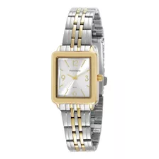 Relogio Mondaine Feminino Bicolor Quadrado Misto Pequeno