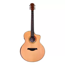 Guitarra Electroacústica Con Cuerdas De Acero Pf40ceq Palmer Color Nude Orientación De La Mano Diestro
