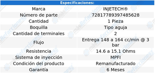 1 Inyector Combustible Thunderbird V8 5.0l 86 Al 88 Injetech Foto 2