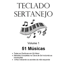 Partituras Teclado Sertanejo 51 Músicas Impresso