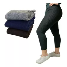 Calça Fuso De Tricot Lã Feminina Fina Lisa Inverno P Ao Xg