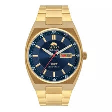 Relógio Orient Masculino Automático Dourado 469gp087 D1kx Cor Do Fundo Azul