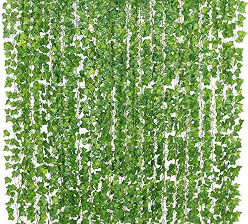 12 Unidades De Plantas Artificiales Verdes Cadena Colgante