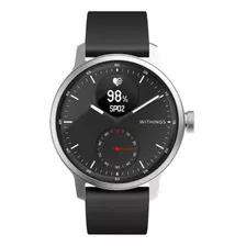 Relógio Withings Scanwatch Hybrid Ecg, Fc, O2, 42mm Black Cor Da Caixa Prateado