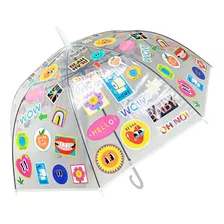Paraguas Lluvia Hongo Transparente Sticker - Mundo Trabajo