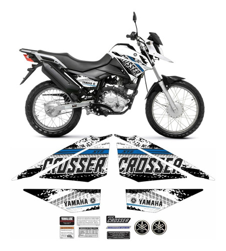 Kit Adesivos Faixa Moto Yamaha Xtz Crosser 150 2022 Emblema