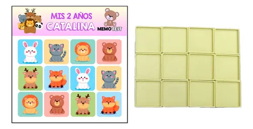 Memotest De Animales Ideal Souvenir Para Cumpleaños X10