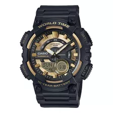 Reloj Casio Hombre Aeq-110bw Sumergible 100m Color De La Malla Multicolor Color Del Bisel Negro Color Del Fondo 9a