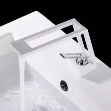 Torneira Banheiro Bica Alta Design Moderno Branca Luxo