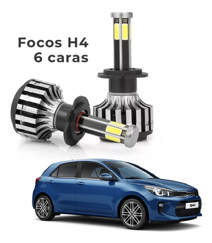 Focos Kia Rio 2015-2018 Hiperled Delanteros 6 Caras Foto 2