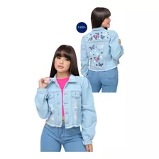 Casaco Feminino Infantil Jaqueta Jeans Menina Rasgada 8 A 16