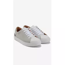 Zapatillas Tascani Foliba Blanco Calzado De Cuero Y Gamuza