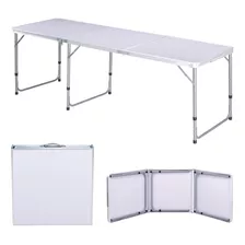 Mesa Plegable Metalica Jardín Tipo Portafolio Portatil 1.8m