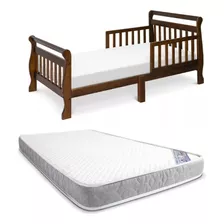 Cama Camita Infantil De Madera Espresso Davinci Con Colchon