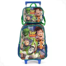 Kit Mochila Rodinhas Toy Store + Lancheira Escolar Infantil 