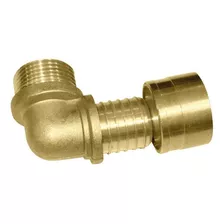 Joelho Pex Água Metal Fixo 16mm Rosca 1/2 Macho - Amanco Acabamento Fosco Cor Dourado