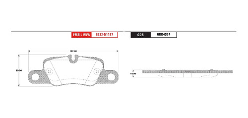 Balatas Traseras Porsche 911 2013-2014-2015-2016 Trw Foto 2