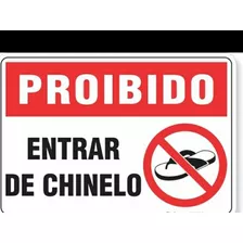 Placa Proibido Entrar De Chinelo 