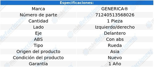 (1) Maza Rueda Izq/der Del C/abs Sonoma 83-04 Generica Foto 2