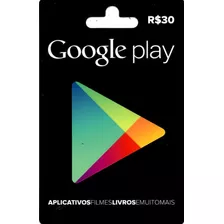 Cartão Play Store Google Gift Card R$ 30 Reais Android Br