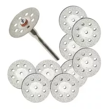 10 Discos Diamantados 22mm P Micro Retifica Dremel + 2 Haste