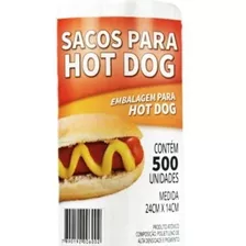 Saco Plastico P/ Hot-dog 23cmx14cm - 500 Unidades