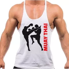 Regata Super Cavada Branca Academia Muay Thai Ref 91