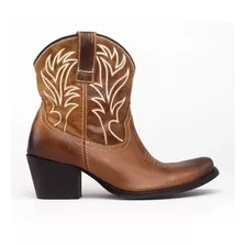 Botin Vaquero Dama 20131 Miel 100% Piel Tacón Western Bota