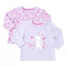 Polera Bebe Manga Larga Bipack Lila Corona