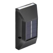 Led Solar Aplique 6 Led Luz Fria Bidireccional Color Negro