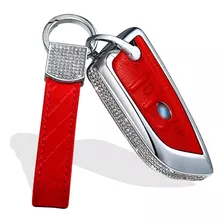 Muekzru Bling Crystal - Llavero De Piel Para Bmw, Rojo,