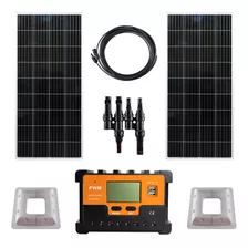 Kit Solar 2 Paneles 200wp 200watts C/u Reg 50a Soporte Cable