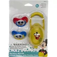 Chupón Disney Baby Mickey 2pz Con Estuche Amarillo