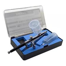 Caneta Aerógrafo Profissional 0.3mm Metálico 2 Cubas - E01