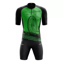 Conjunto Mtb Homem Camiseta Ciclismo + Short Forro Espuma