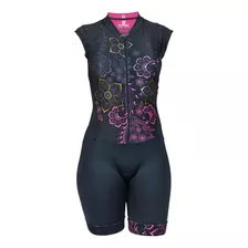 Macaquinho Ciclismo Feminino Regata Furbo Flourish Mtb Speed