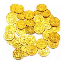 Monedas De Oro Plasticas X50 Cofre Pirata Cosplay Ltf Shop 