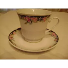 Antiguo Dúo De Te En Fina Porcelana China, De Colección