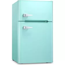Mini Refrigerador Doble Dos Puertas De 3.2 Ft Celeste