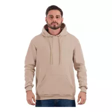 Moleton Masculino Capuz Blusa De Frio Lisa Cordão Canguru