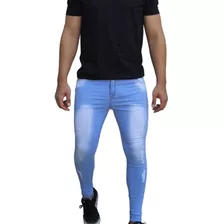 Calça Lançamento Masculina Skinny Colada Rasgada Elastano 