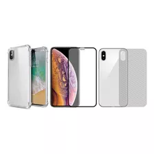 Capinha Antichoque + Vidro 3d + Traseira Para iPhone XS Max