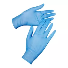 Luvas Descartáveis Bompack Procedimento Cor Azul Tamanho G De Nitrilo X 100 Unidades 