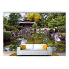 Papel De Parede Jardim Japonês Templo Japão 3d M² Jjp32