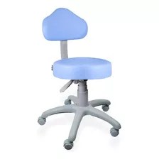 Cadeira De Escritório Ultra Móveis Corporativo Mocho Base Cinza Ergonômica Azul-claro E Cinza Com Estofado De Couro Sintético