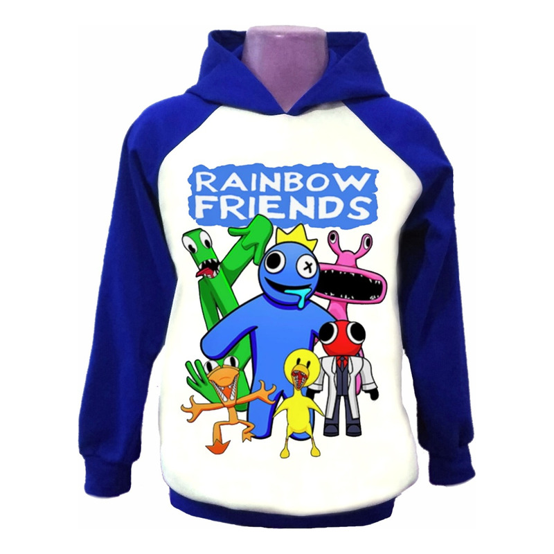 Camiseta Infantil Rainbow Friends Boneco Orange - Babão - Blue