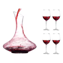 Juego De Decantador De Vino Chef's Star 61 Ounces Con Copas 