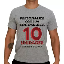 Camisa Básica Personalizada Empresa Trabalho Logotipo 10 Pçs